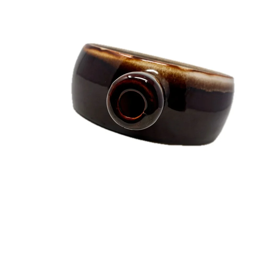 Pfaltzgraff Village Brown Drip Glaze French Onion‎ Soup Bowl Crock w/ Handle USA